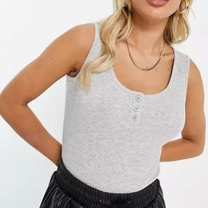 Threadbare ribbed button front bodysuit - NWT (US 6)